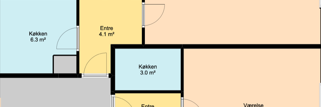 Tegning over en lejlighed