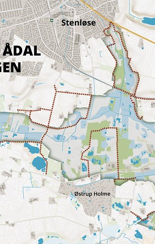 Oversigtskort over Værebro Ådal Fredningen