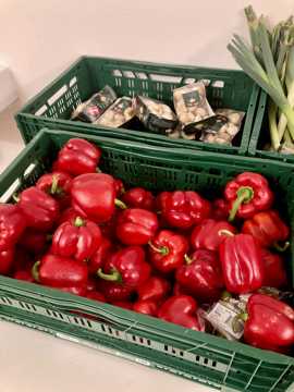 Peberfrugter og champignoner