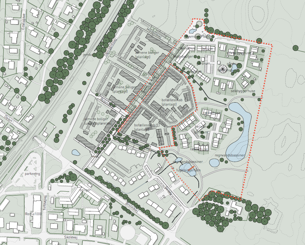 Kort over lokalplanområdets afgrænsning